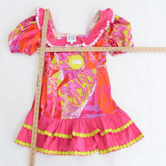 Alden Adair Crazy Crush Purple Pink Floral Emma Ruffle Sleeve Mini Dress S - Picture 4 of 11